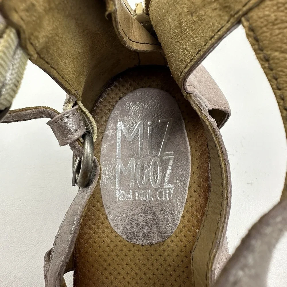 Miz Mooz Sandals Sawyer‎ Wedge Gladiator Silver Size 42EU 10.5 US